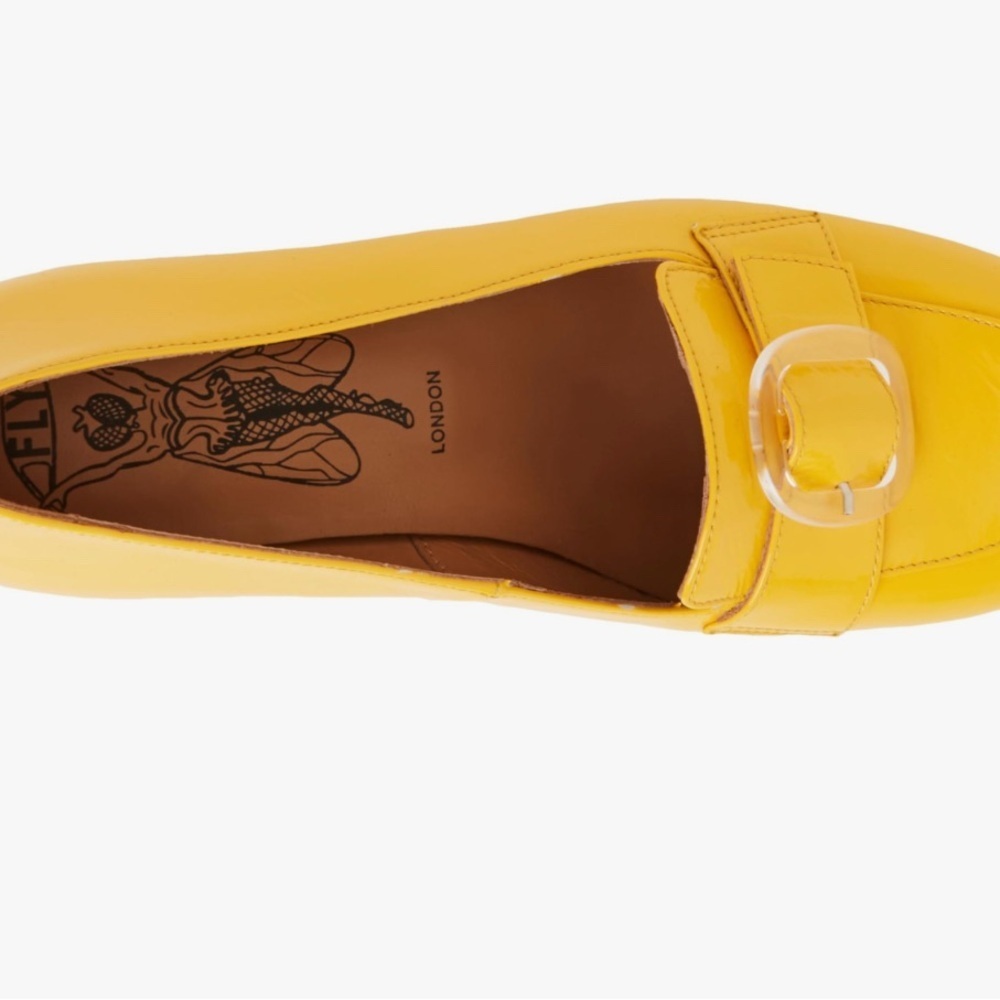 NIB Fly London Yellow Women's Loafers Size 38 - Picture 3 of 6